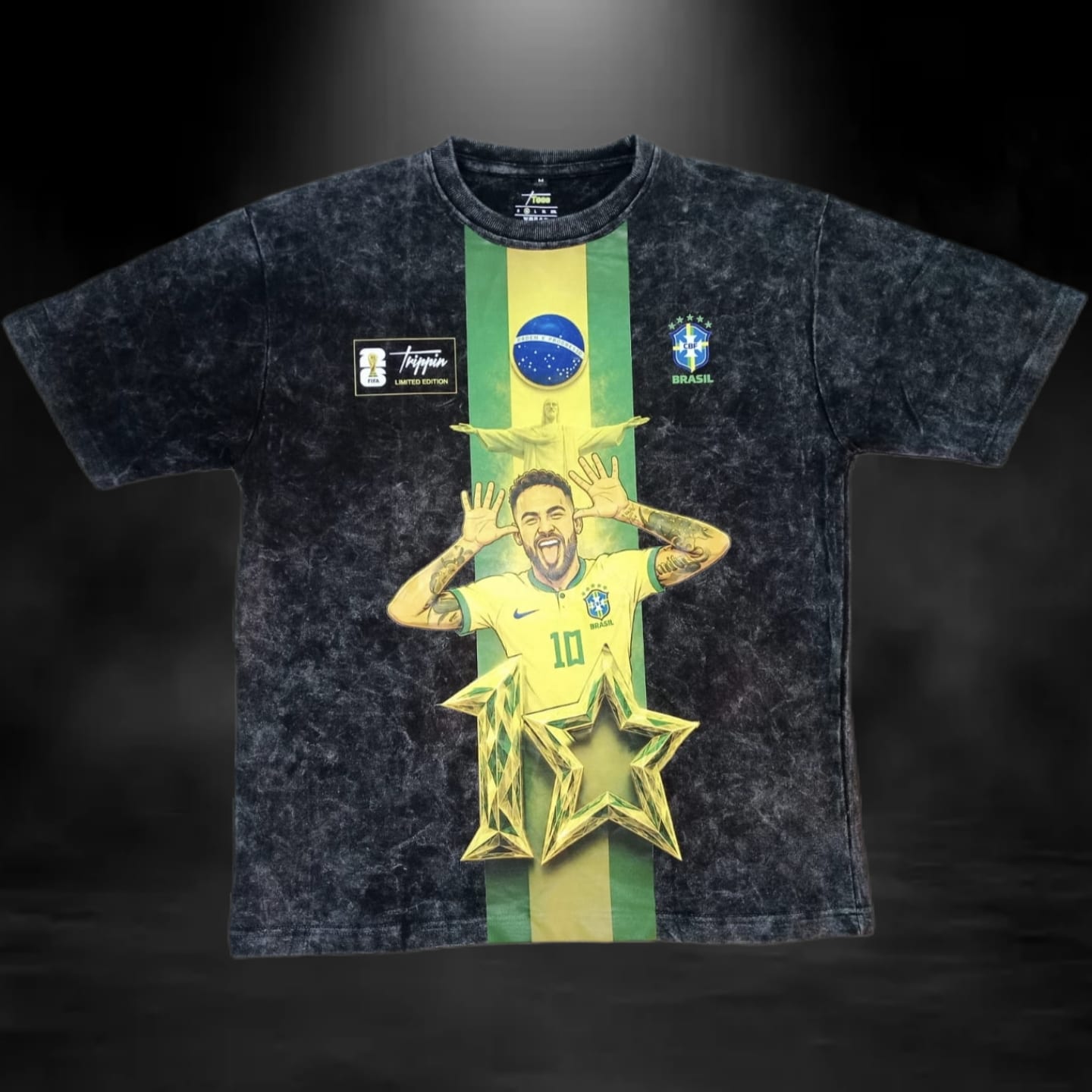 The STAR - Neymar Edition Acid Wash Oversized Tshirt
