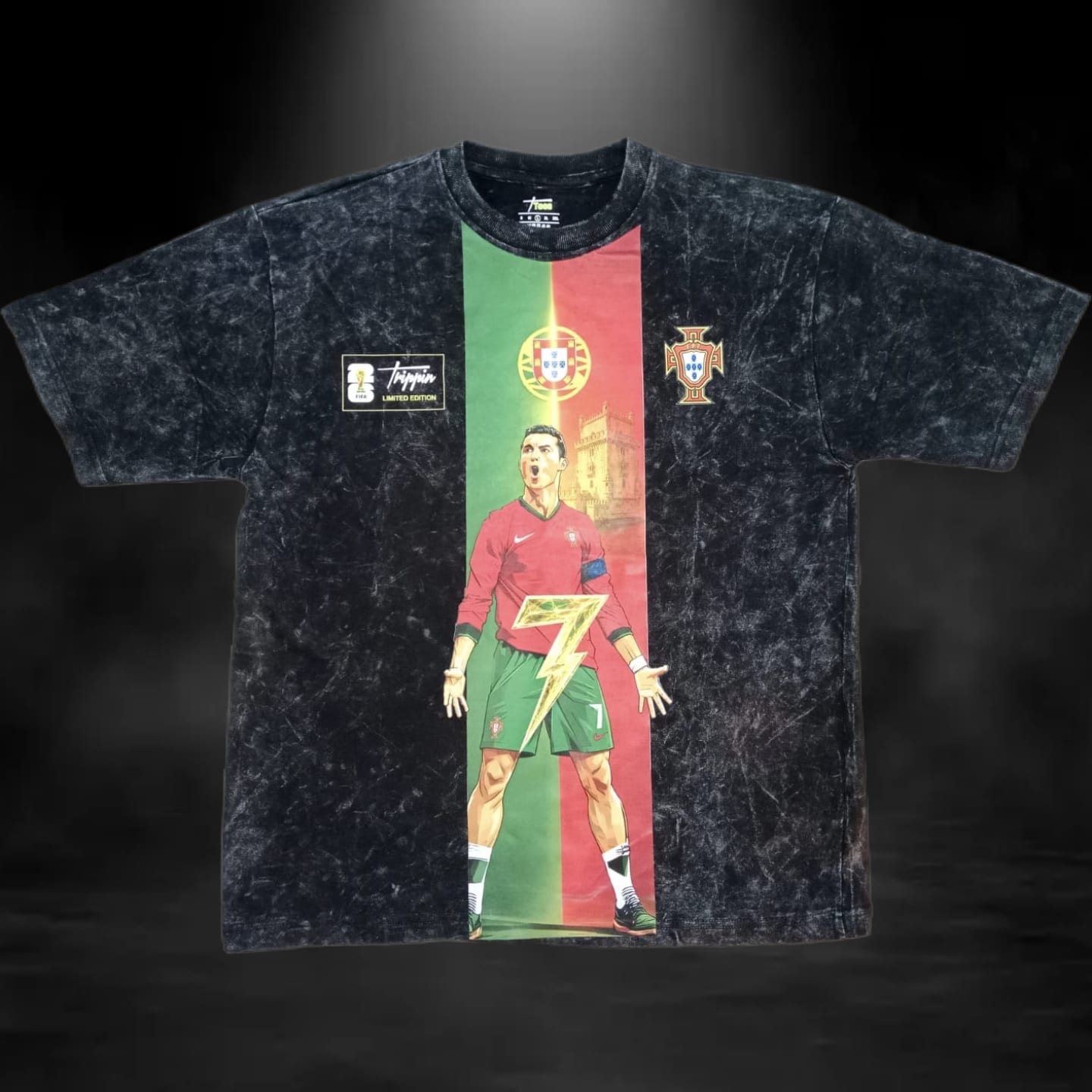 The THUNDER - Ronaldo Edition Acid Wash Oversized Tshirt